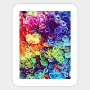 Rainbow Paper Roses Sticker